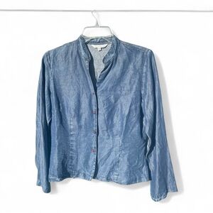 Connie Robertson Blue Blazer with Structured Silhouette and Tailored Cut